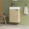 EMKE Lavandino con base 41 cm, set lavabo compatto con vasca in ceramica per WC ospiti e piccolo bagno, lavabo con mobiletto, rovere