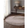 vikosa Arcura - Tappeto di lana tufitta a mano, naturale, rotondo, effetto alto profondo, moderno, effetto 3D, morbido con design geometrico lineare per soggiorno, camera da letto, grigio chiaro, Ø