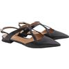 EMPORIO ARMANI Scarpe Flats Donna EU37 In Pelle Nera Con Cinghia Ballerina