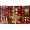 Heitmann DECO 92502 assortimento Decorazioni Natalizie, Plastica, Oro/Rosso, 47.5 x 29.7 x 6.5 cm