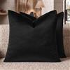 GIGIZAZA - Set di 2 federe decorative per cuscini da divano, 40,6 x 40,6 cm, quadrate, in velluto, stile bohémien, colore: nero