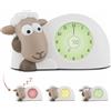 ZAZU Orologio Sam The Lamb - Orologio da letto e luce notturna per bambini | Insegna al tuo bambino con indicatori visivi quando svegliarsi | Luminosità regolabile | Spegnimento automatico (marrone)