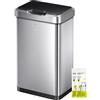 EKO Pattumiera Cucina Automatica 50 Litri Mirage-T | Contenitore con Sensore Touchless | Acciaio Inox Spazzatura Antimpronta