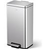 EKO Pattumiera da Cucina 30 L con Pedale in Acciaio Inox