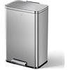 EKO Pattumiera da Cucina 50 L con Pedale in Acciaio Inox