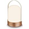 BRILONER - Lampada da tavolo senza fili, touch dimmer continuo, funzione memoria, ip44, cavo usb-c, per esterni, lampada da comodino ricaricabile, 14.5 x 13.5 x 24 cm, bronzo metallizzato bianco