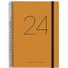 Miquelrius - Agenda annuale 2024, riciclata, vista settimanale verticale, dimensioni 155 x 213 mm, copertina in cartone riciclato, rilegatura a spirale, chiusura in gomma, spagnolo, inglese e
