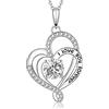 VOSAP Collana in argento Sterling S925 con ciondolo a forma di cuore, con scritta I Love You Forever, idea regalo per la moglie per Natale, compleanno, Argento sterling Zirconia cubica