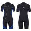 Owntop Muta da uomo Shorty 3 mm - Neoprene Shorty con cerniera frontale, manica corta per surf, nuoto, immersioni e triathlon, blu L