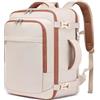 ENZOSUM Zaino da Viaggio per Donna,Zaino 40x30x20,Bagaglio a Mano 40x30x20 per Ryanair Wizz Air Eurowings EasyJet Borsa da Cabina Porta PC 15.6 Pollici,Beige