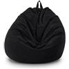 Highdi Poltrona Sacco Bambini 70 x 80 cm (Senza Ripieno), Velluto a Coste Pouf Sacco, Nero Bean Bag Chair per Soggiorno/Camera/Gaming, perfetta per Adulti e Adolescenti