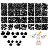 Foonary 1002 occhi a bottone in plastica, 6 - 14 mm, occhielli di sicurezza per animali all'uncinetto, 9 - 12 mm, per animali di peluche, occhi delle bambole con rondelle, accessori per giocattoli fai