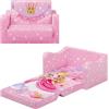 alldomess Pieghevole Divano Bambini 2-in-1, Poltroncina per Trasformabile in Lettino, Comoda Stabile Sedia Camere da Letto, Soggiorno e Stanza per i Giochi,Principessa