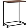 vidaXL Tavolino con Ruote Nero 55x35x70 cm in Legno Multistrato