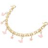QUARKZMAN 1Pcs 10 Catena Estensione Borsetta, Accessorio Borsa Charm per Manici Borse Donna Decorazione con Pendente Fiore Farfalla, Rosa