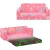 alldomess Pieghevole Divano Bambini 2-in-1 Stabile Sedia si illumina al Buio Camere | Poltroncina Trasformabile in Lettino,Sedia lumineux avec Couverture Camere da Letto, Soggiorno e Stanza per i Giochi