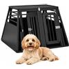 Relaxdays Gabbia per Cani da Automobile, Gabbietta Doppia con Divisorio, Trasportino Bagagliaio, HLP: 64x90x82 cm, Nera