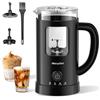 Morpilot Montalatte elettrico, 130-600 ml, 550 W, montalatte 4 in 1, per acqua calda e fredda, vetro visivo, design latte, nero