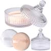 TOLIDA Set di contenitori per polvere in vetro, contenitore per il corpo, polvere vuota per bambini, con nappa in polvere, per il corpo, talco, polvere cosmetica per il compleanno, come regalo di