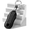 Rondrive Custodia per chiave auto adatta per Porsche Cayenne Coupe Panamera Taycan 911 2020-2025 in pelle PU portachiavi portachiavi accessori 3 pulsanti nero B