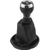 Hihaha Pomello Cambio 6 Velocità Antipolvere Per Mini Cooper R56 06-12 | Colore Nero/Argento, Materiale Ecopelle/Plastica, Dim. 12x12.5x27.5cm, Foro 17mm, 1 Pezzo, Per Mini Clubman R55 07-13
