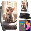 PHINIENLAND Cover per Samsung Galaxy A10 custodia portafoglio Gatto | 3 scomparti carte, 1 tasca banconote, Chiusura magnetica, Supporto, Pelle PU flip cover per Samsung A10