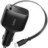 Belkin Caricatore da Auto USB-C 75W con Cavo USBC Retrattile 75cm, Caricabatterie USB C Rapido per iPhone 17 e 16 Series, Galaxy S25, AirPods, Tablet, MacBook, Chromebook ecc, Accessori da Viaggio