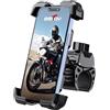 Grefay Porta Cellulare Moto 【Ultra Stabile + 1S Blocco Rapido】 Porta Cellulare Bici per Universale Manubrio 360° Rotabile Supporto Telefono Moto Compatibile con iPhone/Samsung 4.7-7.2 Smartphone