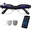 smartia - Occhiali Intelligenti con Fotocamera, Modello 2026, App in Italiano, Occhiali Bluetooth Suono Hi-Fi, IA GPT 5 integrata da Voice, Glasses Fotocromatici, Fotocamera da 33 MP 4K