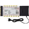 Premium X PXMS Multiswitch 5/16 con alimentatore - Distributore di segnali satellitari per 16 utenti - Supporta Digital HDTV FullHD 4K UHD 8K