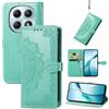 Fertuo Cover per Xiaomi Redmi Note 15 5G / 4G / POCO M8 5G, Custodia Portafoglio a Libro in Pelle Flip Case con Porta Carte, Chiusura Magnetica [Mandala] Interno Silicone Sottile Antiurto, Verde