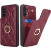 SailorTech Samsung Galaxy A13 5G/4G Custodia con Portacarte, Galaxy A13 5G Telefono Custodia Anello Stand con Kickstand Carta di Credito Custodia Carino e alla moda per Samsung A13 4G/5G-Borgogna