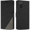 SONWO Cover per Samsung Galaxy A02s, Flip Caso in PU Pelle Case Cover Custodia con Slot per Schede e Supporto Stand per Samsung A02s, Nero
