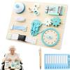 DRAKEWOOD Busy Board Anziani Giochi per Anziani con Alzheimer in Legno - 9 en 1 Tavola Sensoriale Anziani Demenza con Orologio Campanello Interruttore Lacci da Scarpe Gioco Cognitivo per Alzheimer