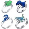 YceLon 4 anelli dell'umore per bambini, anelli dell'umore con dinosauro, anelli per bambini con cambio di colore, anelli dell'umore regolabili come accessori per feste e regalo di compleanno, regali