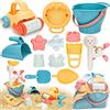 Sanlebi Giochi da Spiaggia per Bambini, Giochi Mare Bambino con Secchiello, Borsa a Rete Giocattoli Spiaggia per 3 4 5 Anno