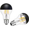Vanpus Lampadina LED Vintage Edison E27-6W 2700K Warm White CRI>90,Nero Mezzo Cromato, Regolazione Senza Scintillio, Ø60mm per Ambienti Accoglienti (Confezione da 2)