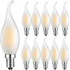 Suncan 10 Pezzi Lampadine di Filamento a LED E14 - 4W Equivalenti a 30W, 300 Lumen, 2700K, Colore Bianco Caldo,Forma a candela C35, Stile Vintage Retro, Non Dimmerabile