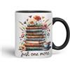 Vixar Just One More - Tazza colorata con scritta Just One More Chapter, 325 ml, colore: nero