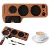 MOMAHUA Stazione pressatrice per barista, 51/53/58 mm, base per pressacaffè in legno di sapeli, supporto per portafiltro, distributore di caffè, spazzola da caffè, setaccio per caffè