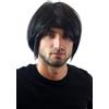 WIG ME UP - Parrucca Uomo Lunghezza Media Nero Riga laterale GFW895-1B