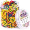 HOYOLS Piccoli Elastici in Gomma, 1000 Pezzi Elastici Multicolore da 1/2'' | Mini Elastici Morbidi, Senza Danni e Tenuta Elastica per Trecce, Dreadlocks e Code di Cavallo per Ragazze, Capelli Folti