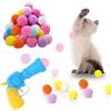 RILYSUN Giocattoli di lanciatore di palle per gatti, Giocattoli interattivi per gatti palle Pompon con lanciatore e palline Pompon dolci colorati (20 palline & 1 lanciatore)