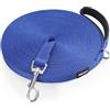 HAPPY HACHI Guinzaglio di addestramento per cani (5 m blu) lungo cinturino in nylon a mani libere per cani gatti animali da compagnia passeggio ancoraggio jogging