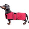 MOREZI Cappotto invernale per bassotto - Maglione impermeabile per cani con fodera in lana e cinghie regolabili, caldo cappotto invernale per cani di piccola taglia all'aperto rosa XS