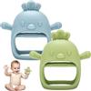 Dzpuhuojz Massaggia Gengive Neonati, 2 Pezzi Dentizione Neonati, Giochi Dentizione Neonato 3 6 9 Mesi, Accessori utili Freezer, Guanti Massaggiagengive Giocattolo Neonato (Blu+Verde)