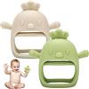 Dzpuhuojz Massaggia Gengive Neonati, 2 Pezzi Dentizione Neonati, Giochi Dentizione Neonato 3 6 9 Mesi, Accessori utili Freezer, Guanti Massaggiagengive Giocattolo Neonato in Silicone Senza BPA