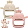 Dzpuhuojz Massaggia Gengive Neonati, 2 Pezzi Dentizione Neonati, Giochi Dentizione Neonato 3 6 9 Mesi, Accessori utili Freezer, Guanti Massaggiagengive Giocattolo Neonato in Silicone Senza BPA