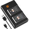 DSTE 2PCS EN-EL22 ENEL22 (1400mAh/7.2V) Batteria Caricatore Compatibile per Nikon 1 J4, 1 S2