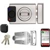 Lince SMARt7930 - Serratura intelligente a chiavistello collegata Bluetooth da 100 dB, telecomando e chiave ad alta sicurezza utilizzabile su entrambi i lati, oro